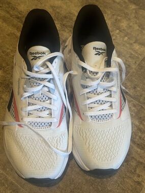 Reebok White and Coral Lightweight Mesh Trainers